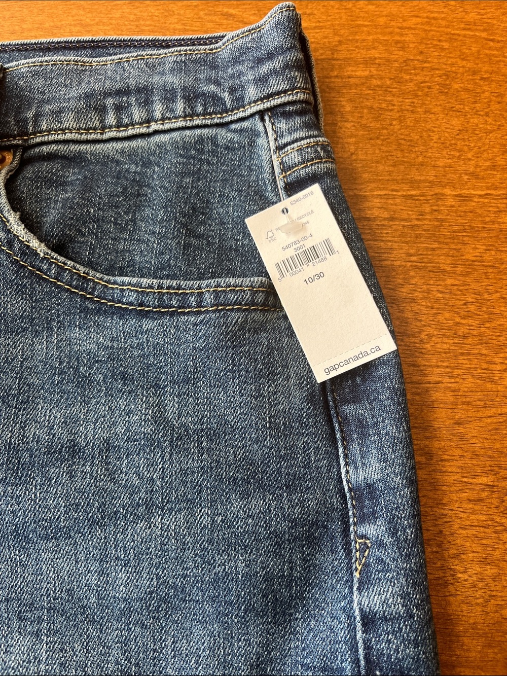 GAP Dark Blue Denim Pencil Skirt with Front Vent - Picture 5 of 7
